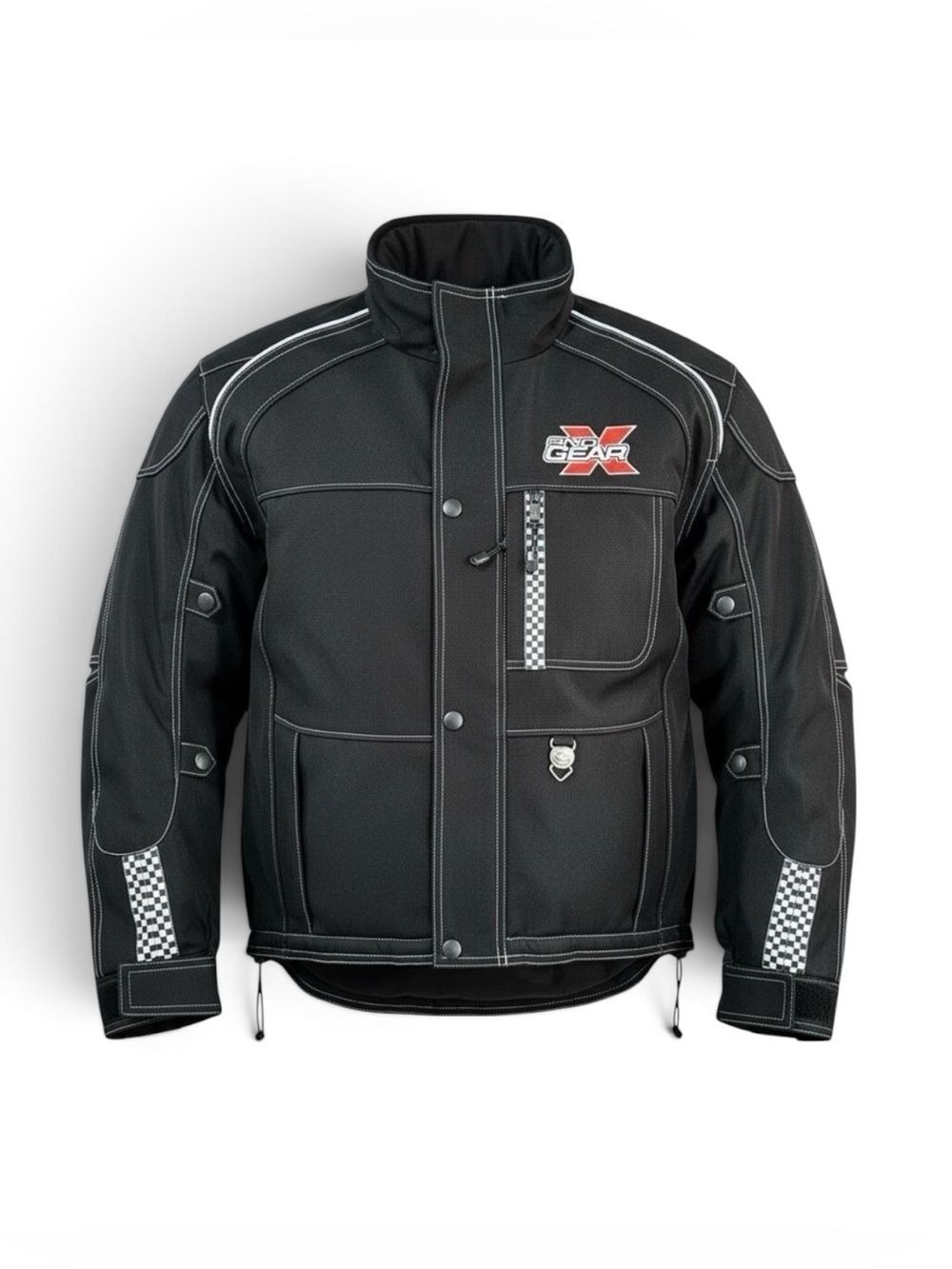 SnoGear Insulated Winter Jacket Mens Black Snowmobile Racing Cold Weather Coat S